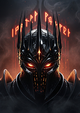 Dark Lord Helmet with Glowing Eyes