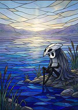 Stained Glass Knight by the Water