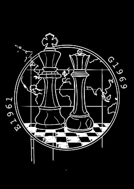 Chess King and Queen on Globe