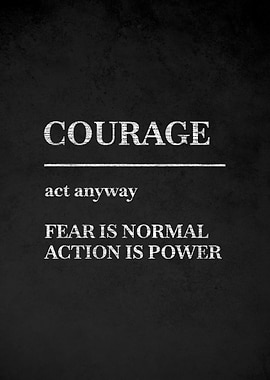 Courage definition on chalkboard