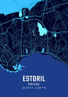 Estoril Portugal Midnight City Map