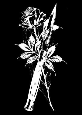 Rose and Knife Illustration