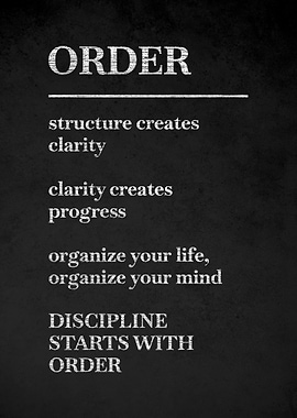 Order and Discipline Motivational Text