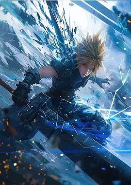 Cloud Strife in Action