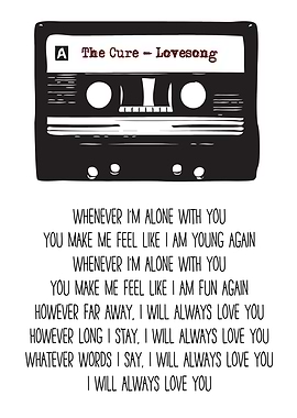 The Cure Lovesong Cassette Tape Art