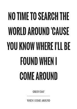 Green Day 'When I Come Around' Lyrics