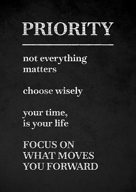 Priority Motivational Text Art