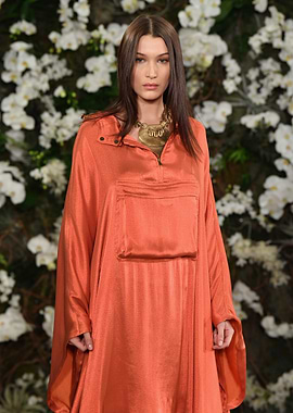 Bella Hadid in Orange Dress