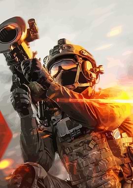 Soldier firing a weapon