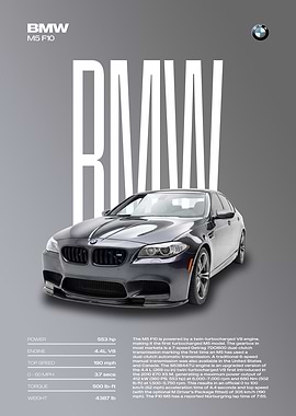 BMW M5 F10 Car Poster