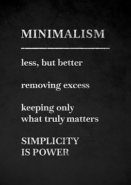 Minimalism quote poster