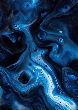 Abstract Blue and Black Swirls
