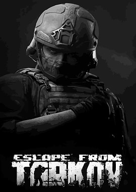 Escape from Tarkov Black and White Poster