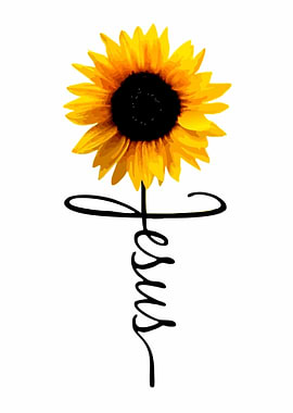 Sunflower Jesus Cross