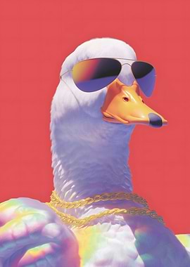 Cool Goose with Sunglasses and Gold Chain