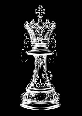 Ornate Glass Chess King