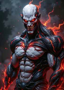 Demonic Fiend with Glowing Eyes