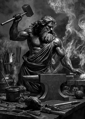 Blacksmith God Forging Metal