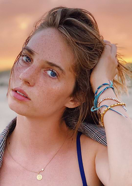 Maya Hawke with Freckles and Bracelets