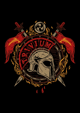 Spartan Helmet and Shield Emblem