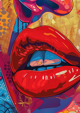 Vibrant Pop Art Lips