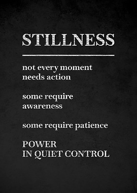 Stillness Quote Poster