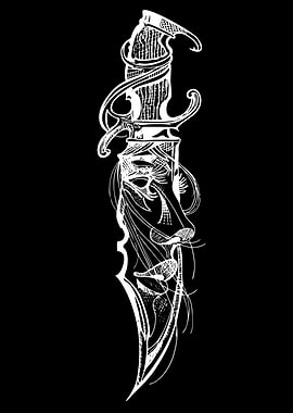 Ornate Dagger with Face Design
