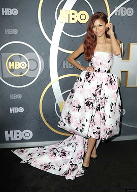 Zendaya in a floral gown at HBO event