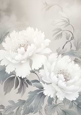 Elegant White Peonies