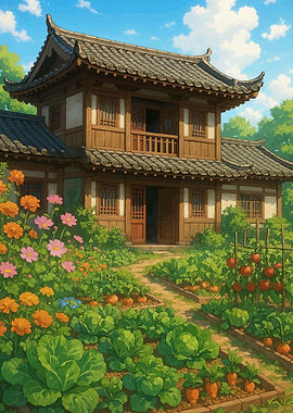 Traditional Korean House with Garden