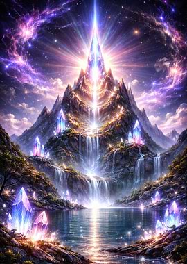Crystal Mountain Waterfall Galaxy
