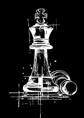 Chess King and Pawn Illustration