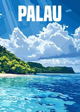 Palau Tropical Island Poster