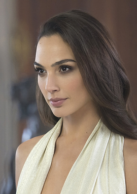 Gal Gadot in a shimmering gold dress
