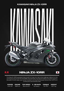 Kawasaki Ninja ZX-10RR Motorcycle Poster