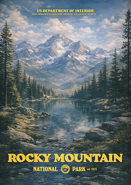 Rocky Mountain National Park Vintage Poster