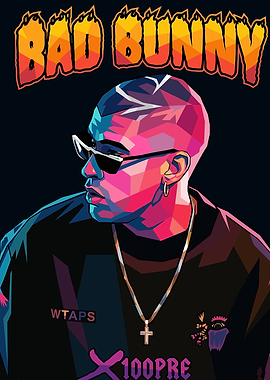Bad Bunny Pop Art Portrait