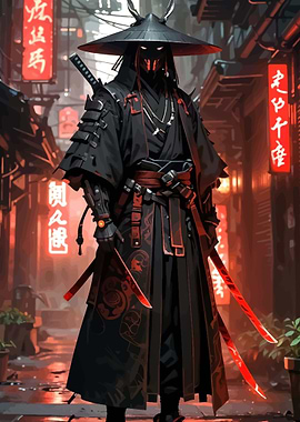 Cyberpunk Samurai Warrior