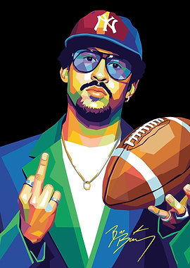 Pop Art Portrait of a Man with Football