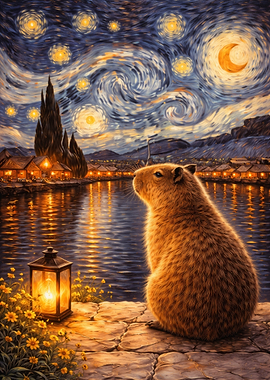 Starry Night And The Capybara