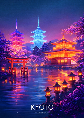 Kyoto Japan Pagodas and Torii Gate