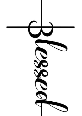 Blessed Cross Text Art