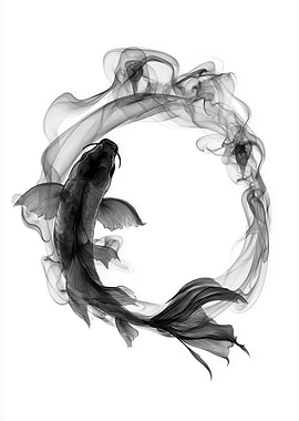 Koi Fish Smoke Art