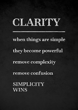 Clarity and Simplicity Motivational Poster