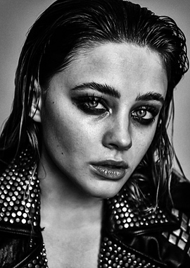 Black and White Portrait of a Josephine Langford