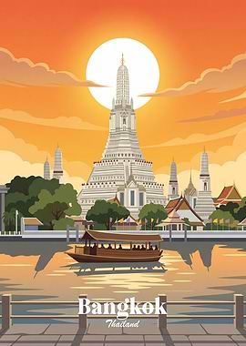 Bangkok Thailand Wat Arun Sunset