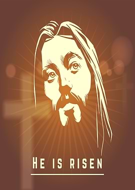 He Is Risen Jesus Illustration