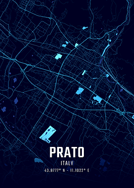 Prato Italy Midnight City Map