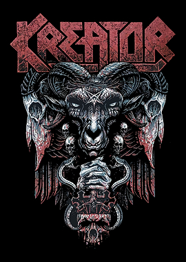 Kreator Band Logo with Goat Skull