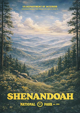 Shenandoah National Park Vintage Poster